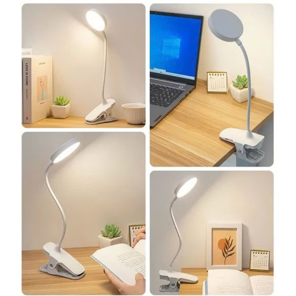 Đèn bàn LED đèn học kẹp bàn để bàn treo giá sách cảm ứng có 3 chế độ sáng bảo vệ mắt tiết kiệm điện chống ánh sáng xanh - Hàng chính hãng