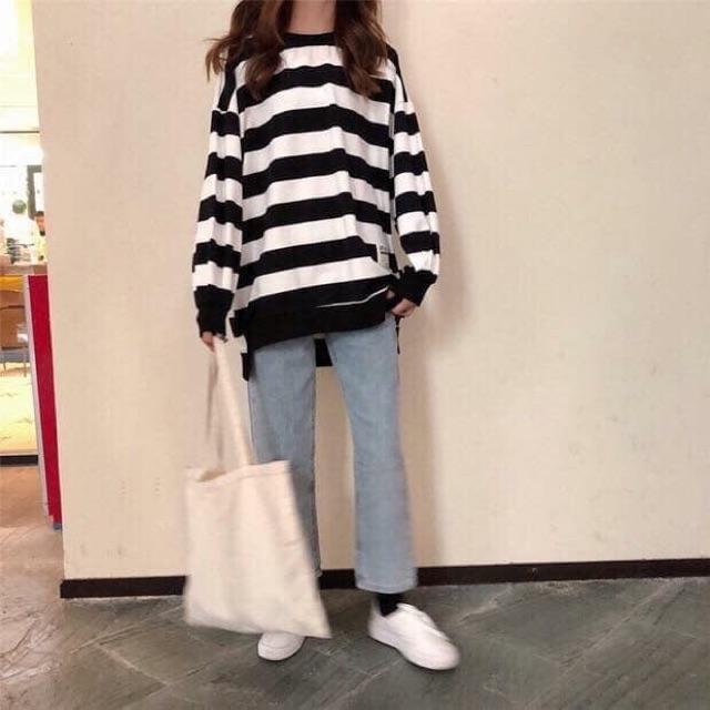 SWEATER DỆT TAY DÀI SỌC