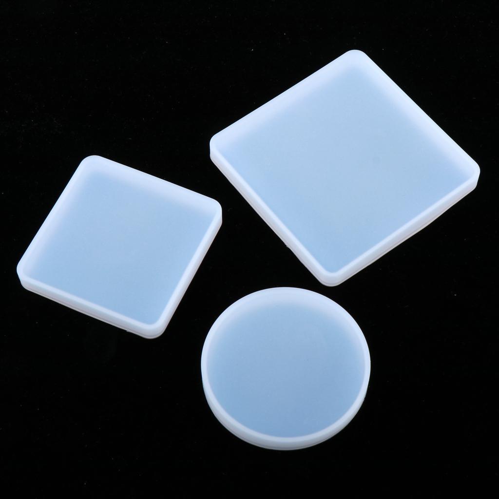 9 Pcs Square Round Shape Resin Silicone Mold Baking Mold Cake Topping Cake Mold Biscuit Mold