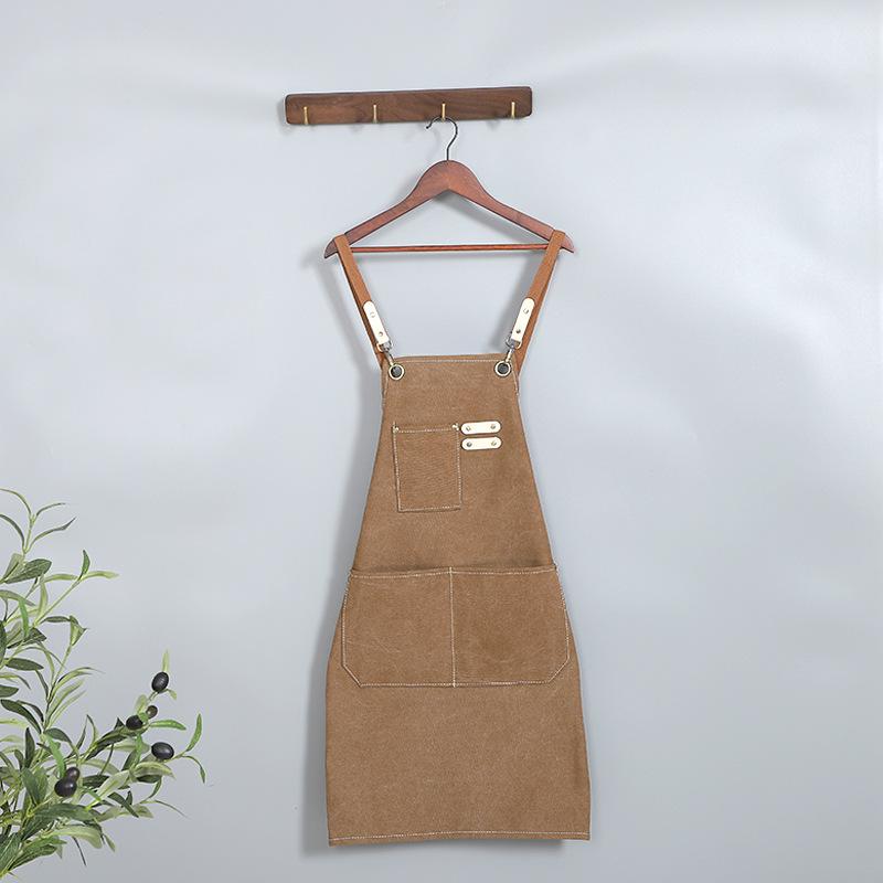 Bông apron apron denim tạp dề làm sạch nhà bếp làm việc nhà làm việc quần áo nửa chiều dài