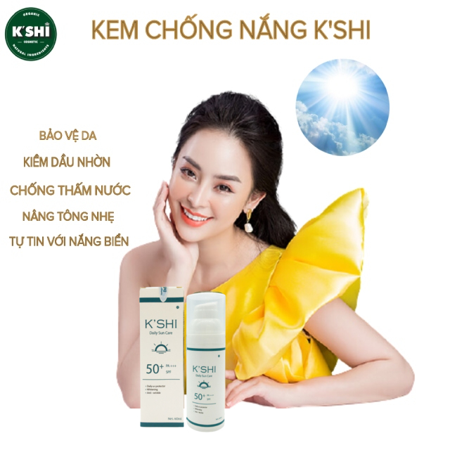 Kem Chống Nắng K'shi Bảo Vệ Tối Ưu, Nâng Tông Tự Nhiên Và Dưỡng Trắng Da Với SPF 50+ PA+++ 60ml