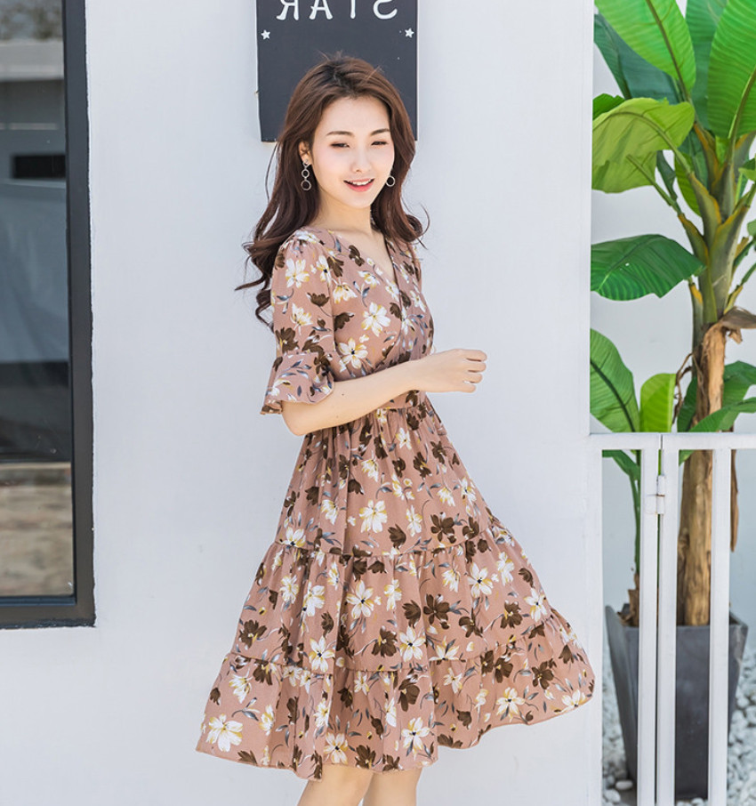 Đầm Hoa Tay Lỡ Xinh Xắn DN064 MayHomes