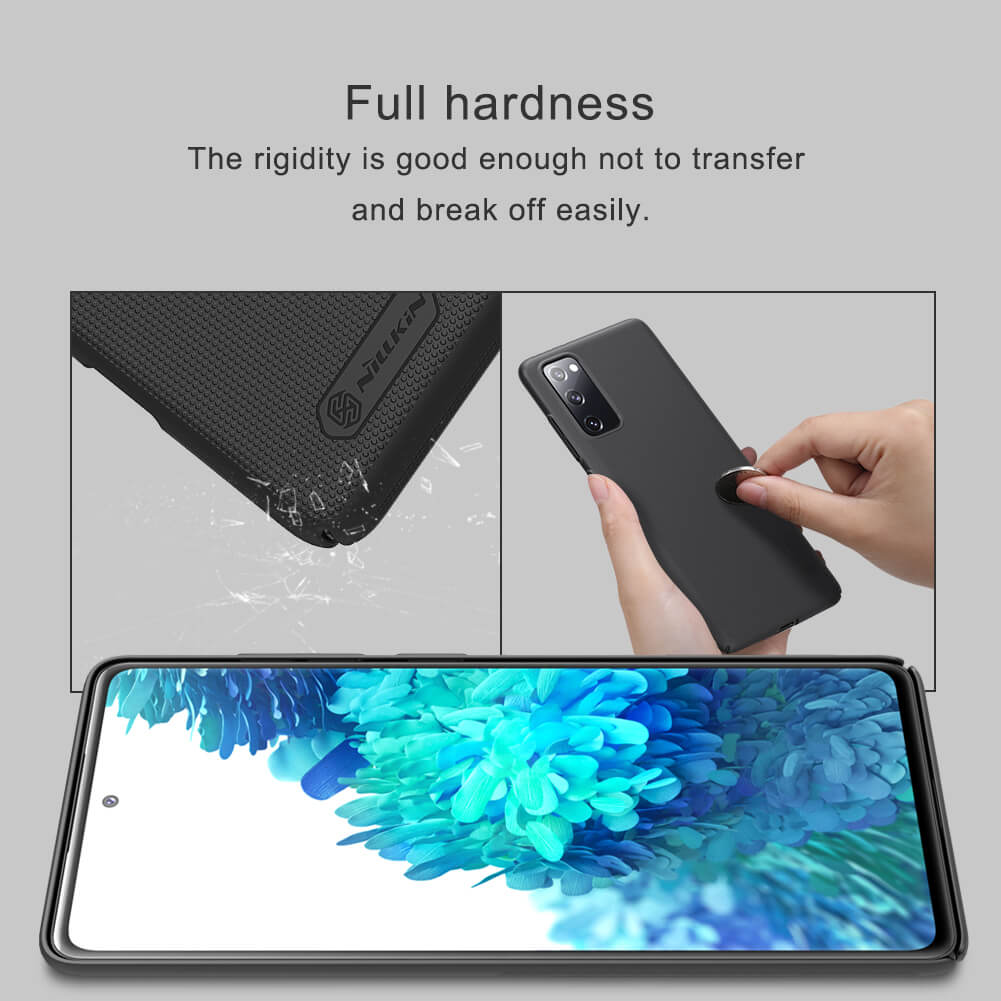 Ốp Lưng Samsung Galaxy S20 FE chống sốc hiệu Nillkin Super Frosted Shield mặt lưng nhung mịn bám tay  - Hàng Chính Hãng