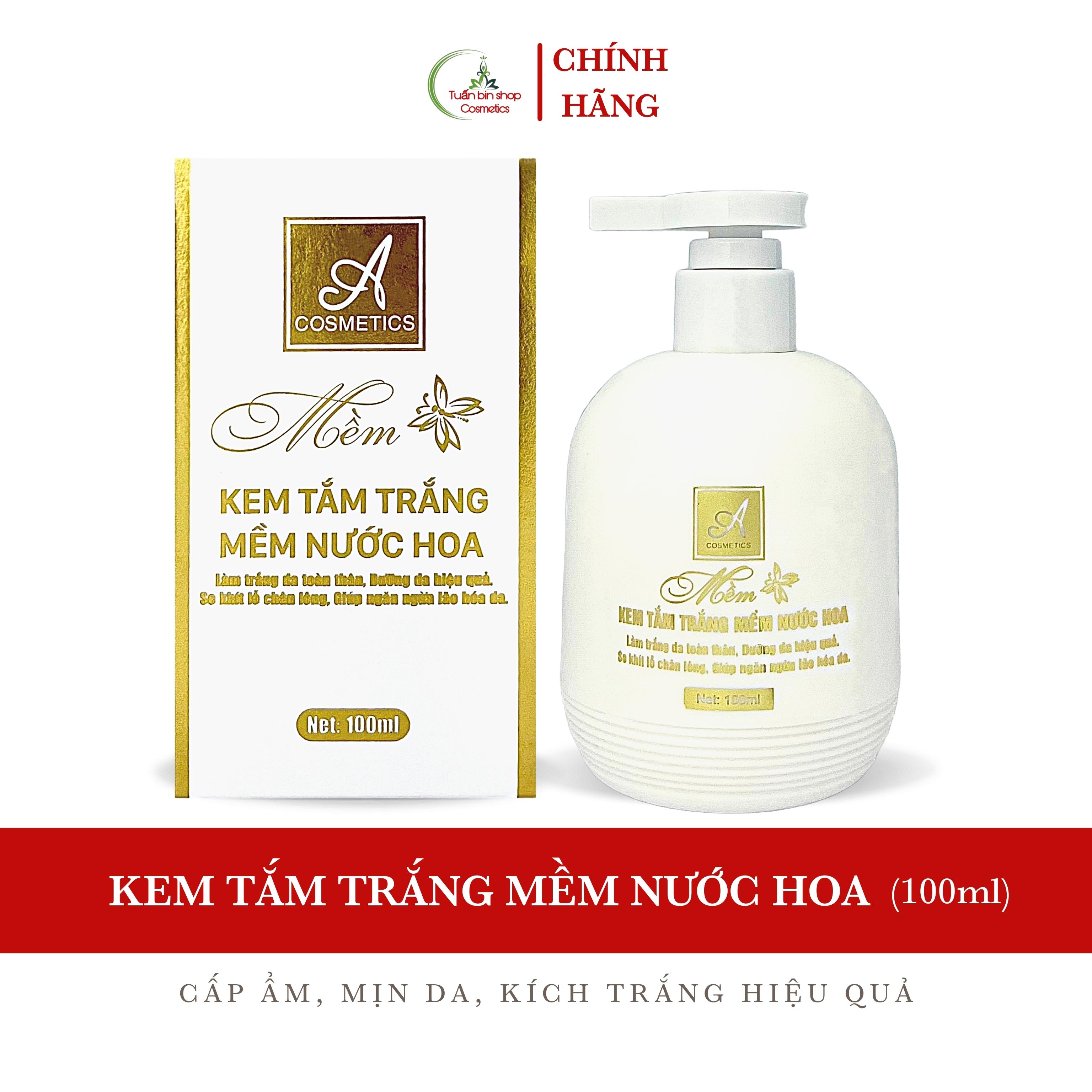 Kem tắm trắng toàn thân Acosmetics, ủ trắng body, hương nước hoa 100ml