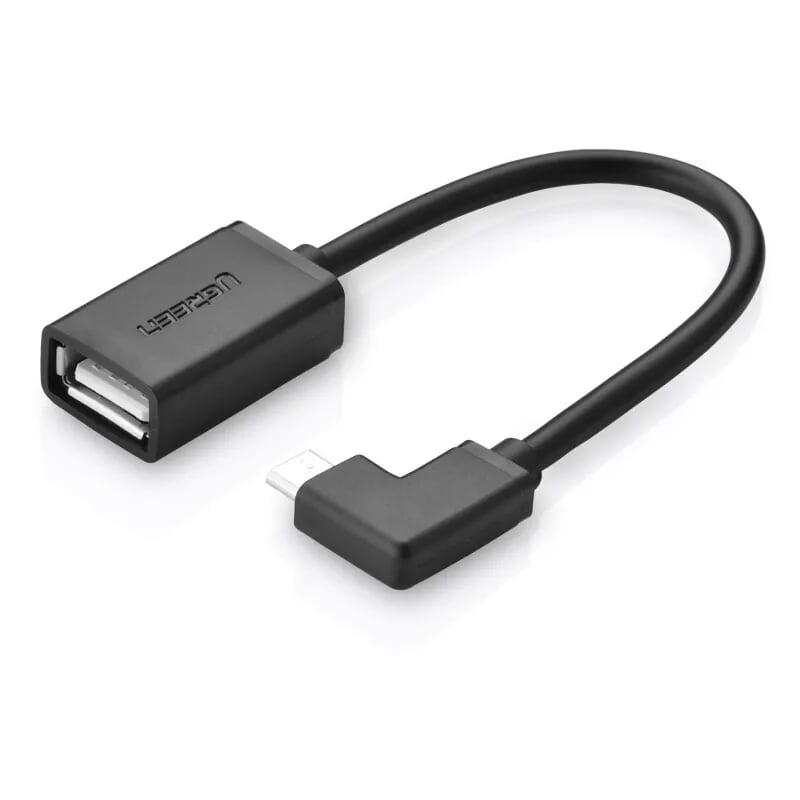 Ugreen UG10379US119TK 15CM màu Đen Cáp chuyển đổi MICRO USB sang USB âm hỗ trợ OTG đầu vuông góc 90 độ - HÀNG CHÍNH HÃNG