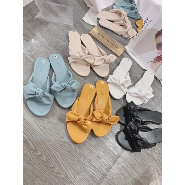 Dép Quai Ngang Nơ Thỏ Xinh Xắn
