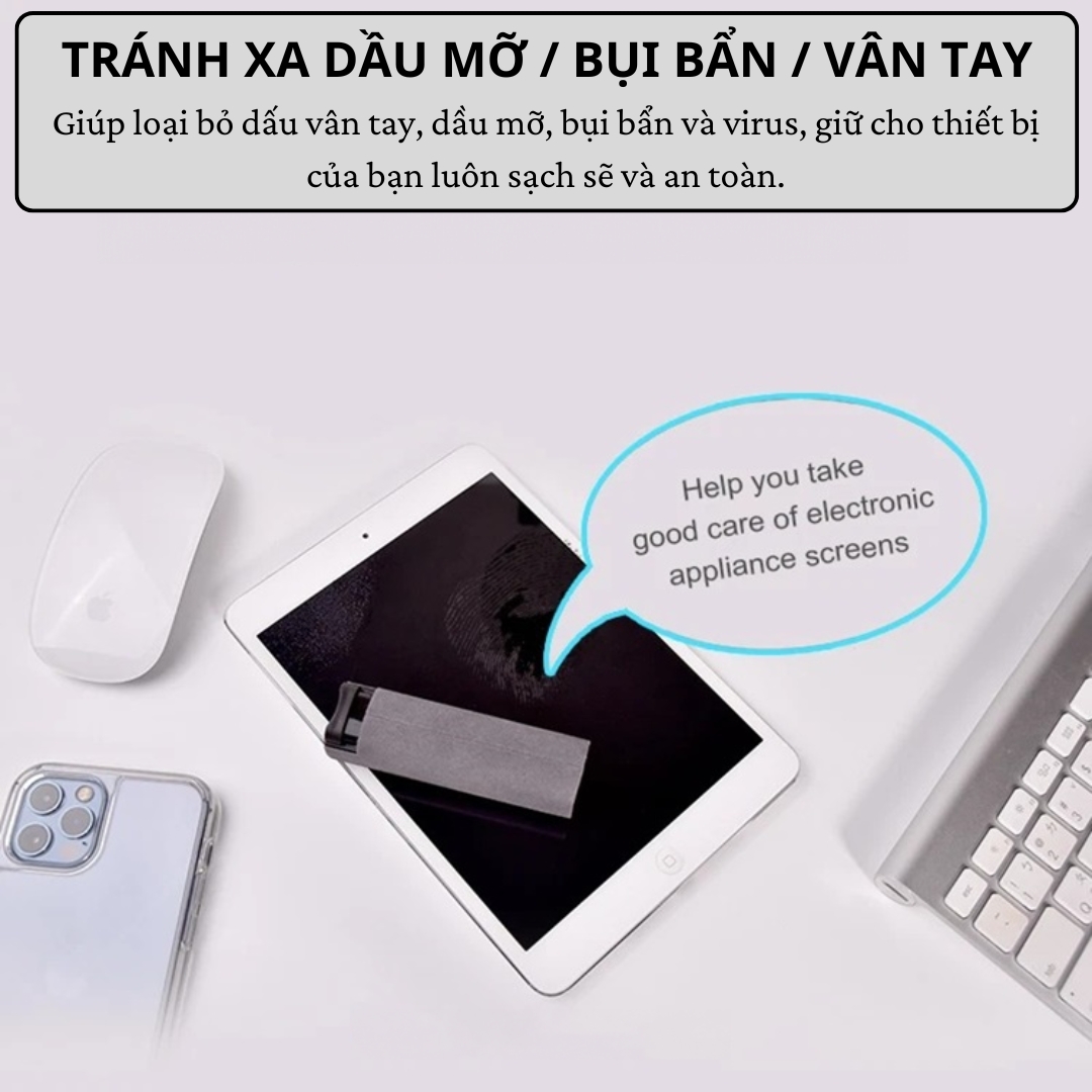 Bộ Vệ Sinh Màn Hình iPhone, macbook HOTCASE All In One Portable Cleaner Có Dung Dịch Diệt Khuẩn Và Cán Lau Siêu Sạch - Hàng nhập khẩu