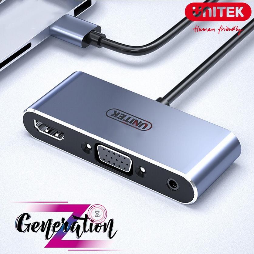 CÁP CHUYỂN ĐỔI TỪ CỔNG USB RA CÁC CỔNG HDMI / VGA / DC 3.5 AUDIO V305A UNITEK - HÀNG CHÍNH HÃNG