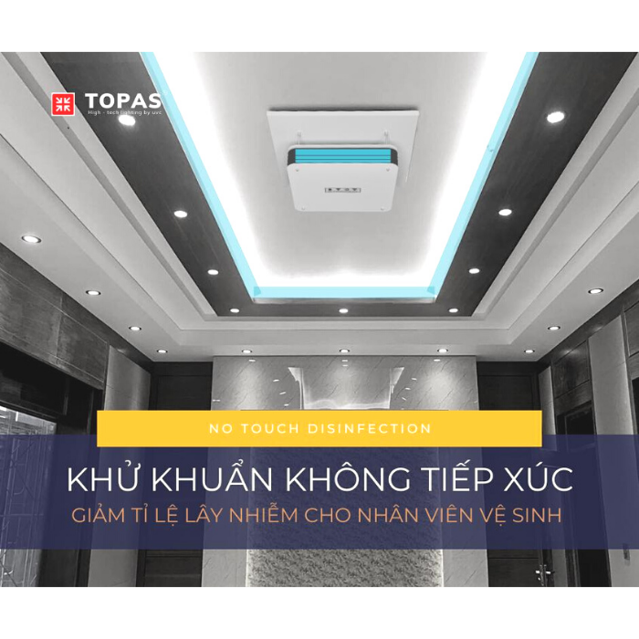 Đèn Treo Trần Khử Khuẩn Không Khí TOPAS TP600/600-upper air/uv Điều Khiển Từ Xa - Hàng chính hãng