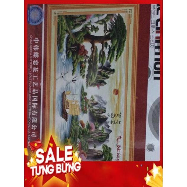 FreeShip 150K Tranh Thêu Chữ Thập THUẬN BUỒM XUÔI GIÓ KÍCH THƯỚC LỚN 198×92cm Chưa Thêu.