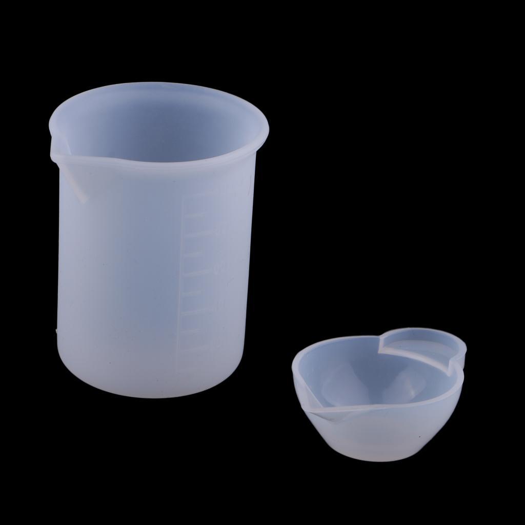 4Pcs Measuring Cup Clear Silicone Reusable Mixing Cup