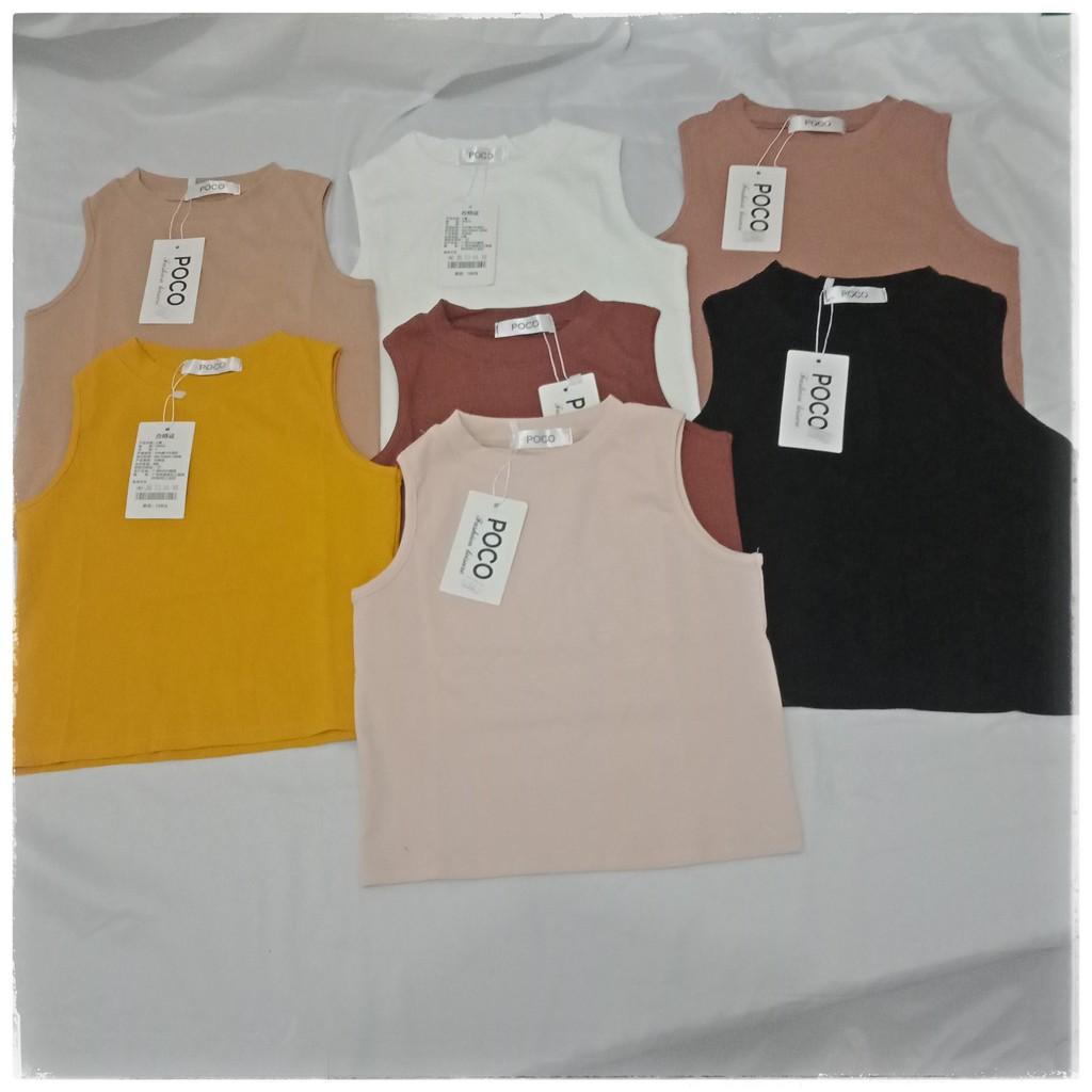 Áo ba lỗ croptop nữ thun bozip poco áo thun sát nách ôm body Queenshop