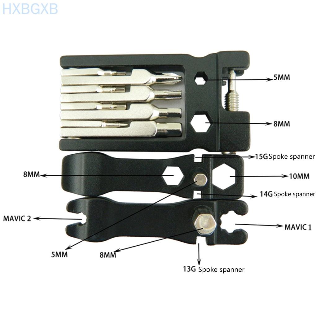 19 In 1 Bike Repair Tools Kit Keychain Removal Tools Screwdrivers Tyre Lever Wrench Bicycle Folding Multi-tool