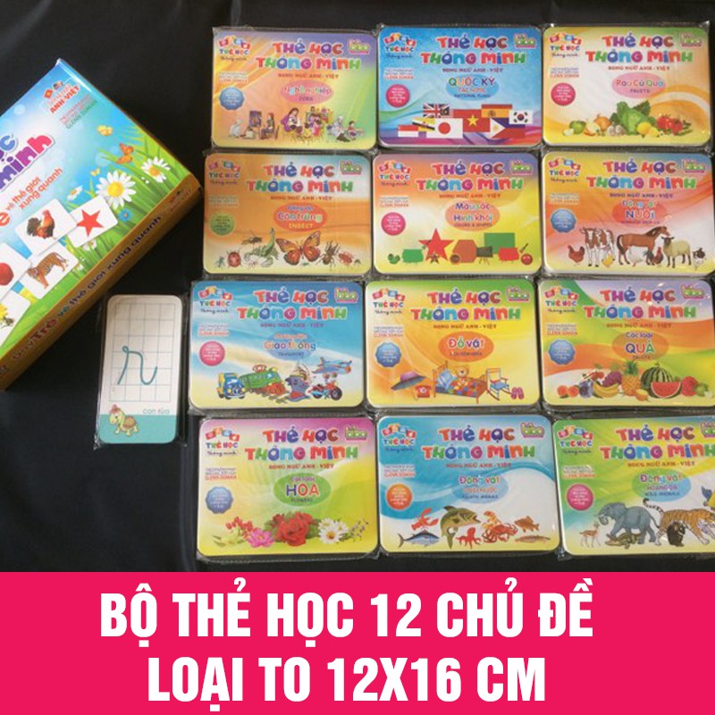 Bộ Thẻ Học Thông Minh - 12 Chủ Đề Song Ngữ Anh - Việt Cho Bé - Đồ chơi giáo dục