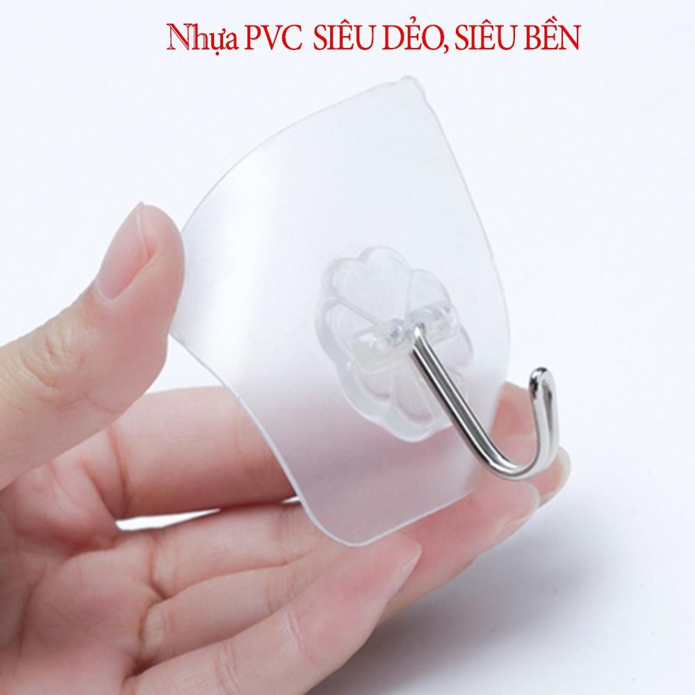 Móc Dán Tường Siêu Dính Trong Suốt Chịu Lực Tốt Treo Tường Chắc Chắn 6x6 cm