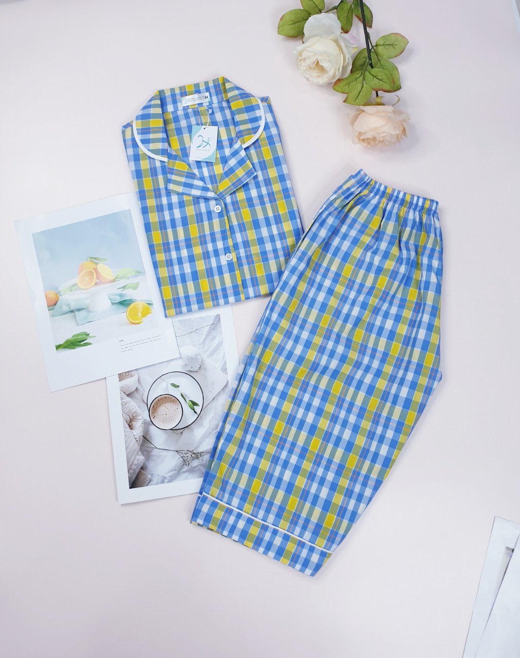 Đồ bộ nữ Pyjama Kate Lửng Mode Chất Liệu Kate Cotton  cao cấp mặc nhà tay ngắn HAN CLOSET