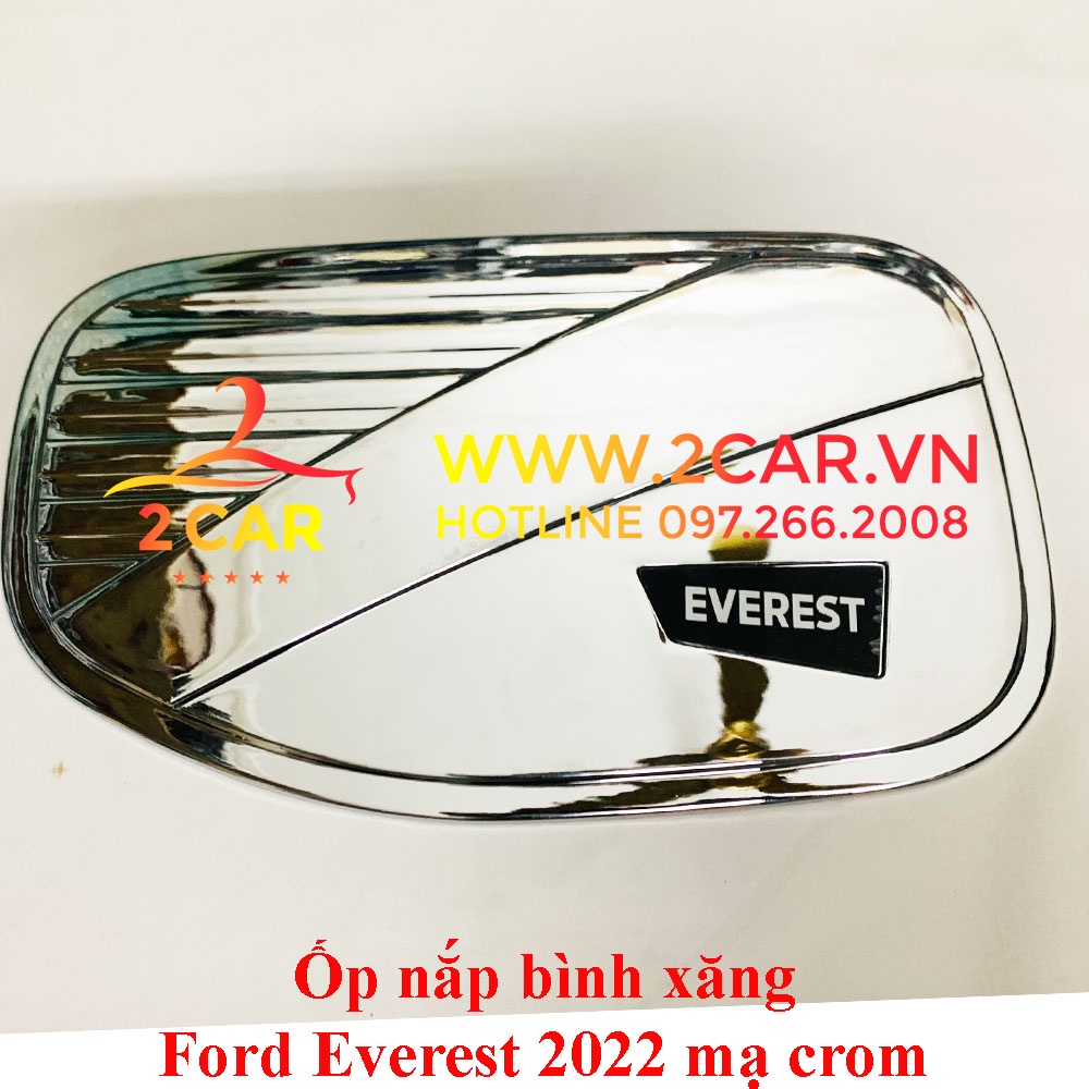 Ốp nắp bình xăng xe Ford Everest 2022, 2023 Nhựa ABS mạ crom cao cấp