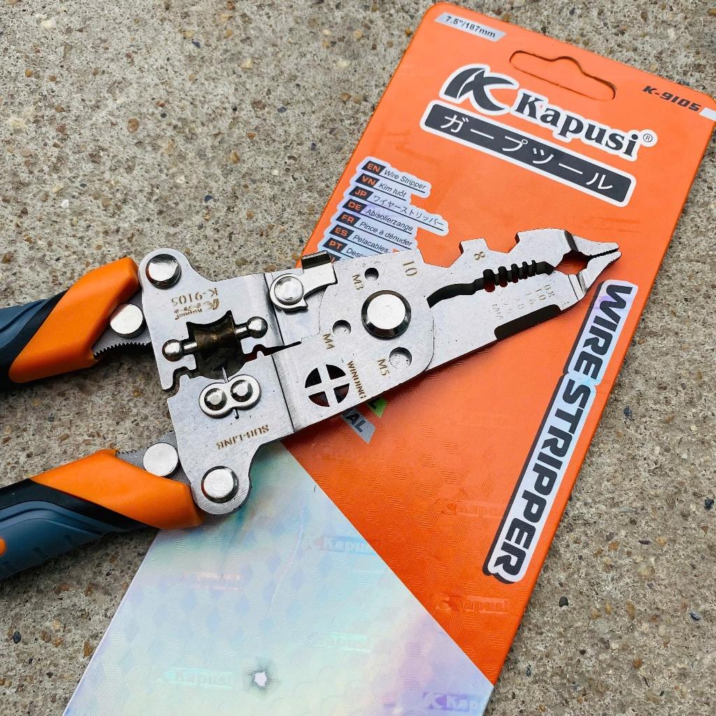 Kìm Tuốt Dây Đa Năng 12 trong 1 Kapusi Japan - Cắt, Uốn, Tuốt Dây Chuyên Dụng K9105