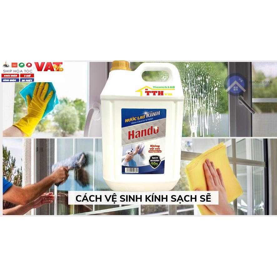 Nước lau kính Hando 5L hương bạc hà chuyên dụng cho nhà hàng,khách sạn,vệ sinh công nghiệp..vv