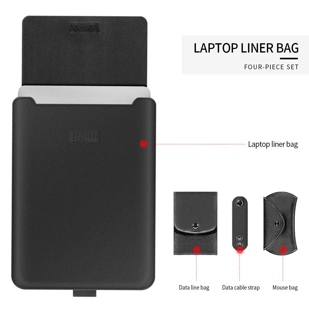 Bao da PU đựng Laptop 11/12/13.3/14/15/15,6 inch kiêm kê tản nhiệt, kê tay, bàn di chuột.
