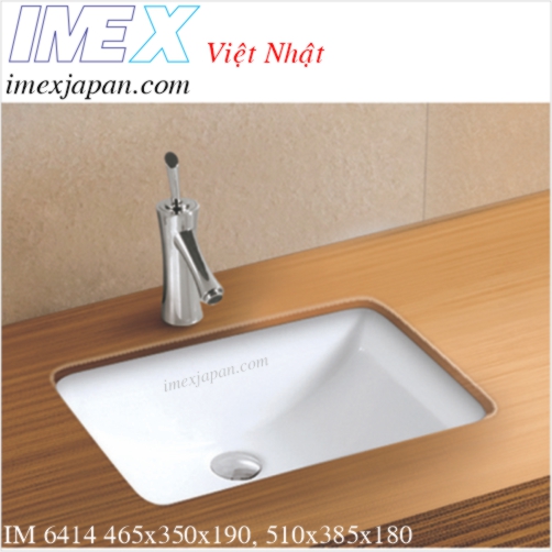 Lavabo sứ đặt âm bàn đá  IMEX IM 6414