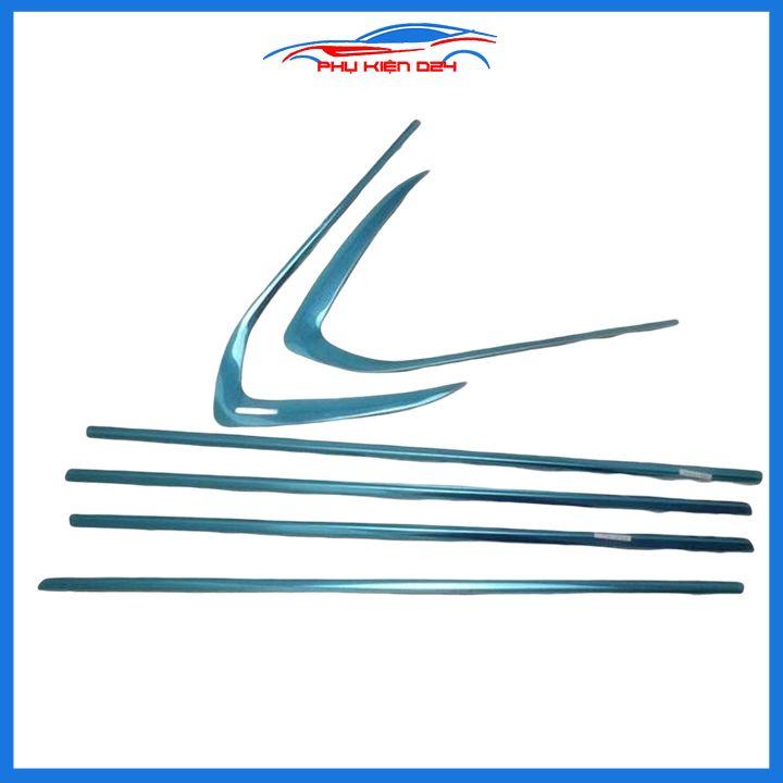 Bộ nẹp viền chân kính cong kính Outlander 2016-2022 Inox sáng bóng chuẩn form xe