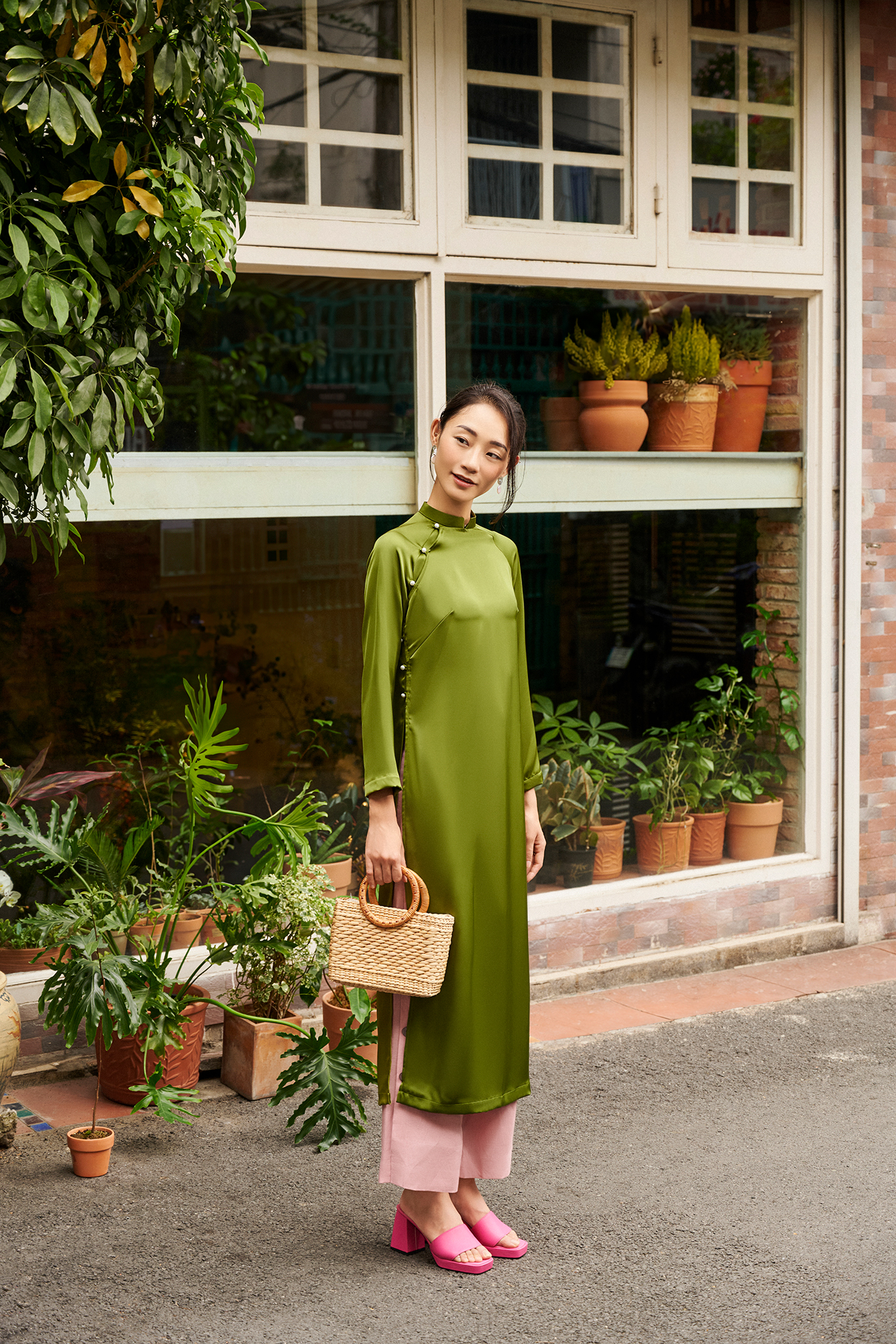 Áo Dài Lê Phổ Trà ADA003 thời trang thiết kế Hity