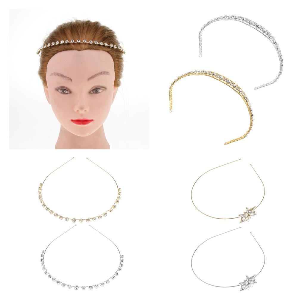 Wedding Bridal Tiara Crown Rhinestone Pageant Crystal Hair Headband Golden A