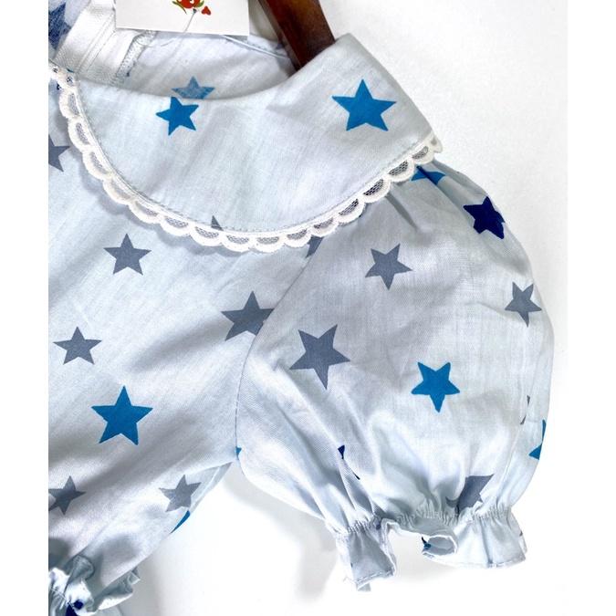 Đầm bé gái,váy trẻ em họa tiết ngôi sao cotton size 0 đến 6 tuổi.