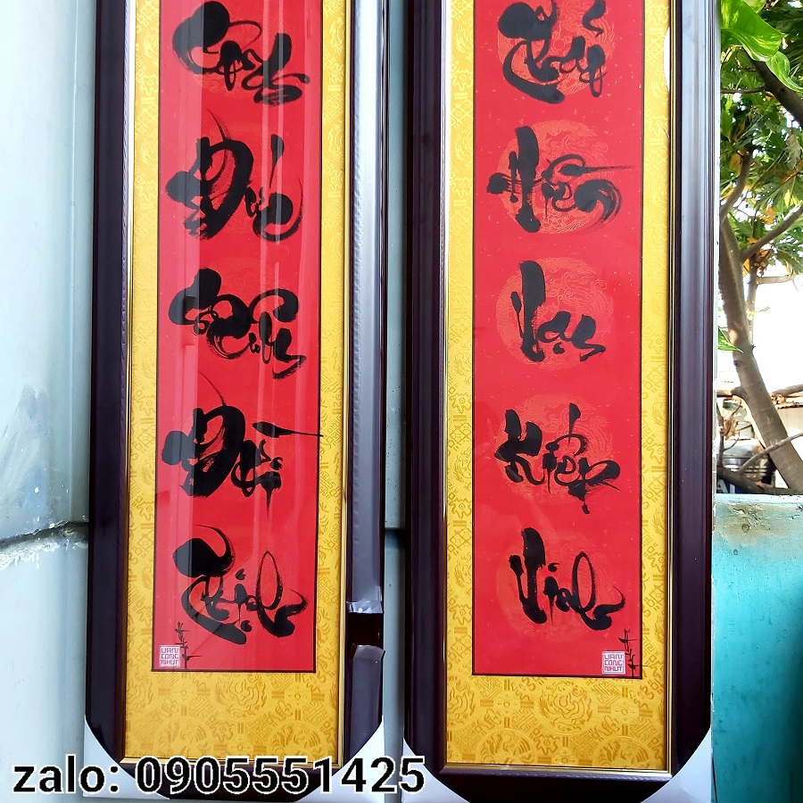 Hoành phi câu đối tổ tiên, khung kính đầy đủ. Quà tặng nhà thờ, ông bà, cha mẹ, quà tết.