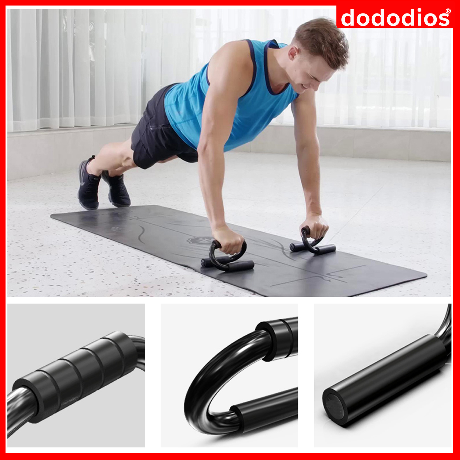 Dụng Cụ Hít Đất Cầm Tay Thép Cứng – Màu Đen - Dụng Cụ Tập Chống Đẩy Tập Gym Tập Yoga Tập Thể Thao Cao Cấp Khung Tam Giác Tập Luyện Tốt Hơn