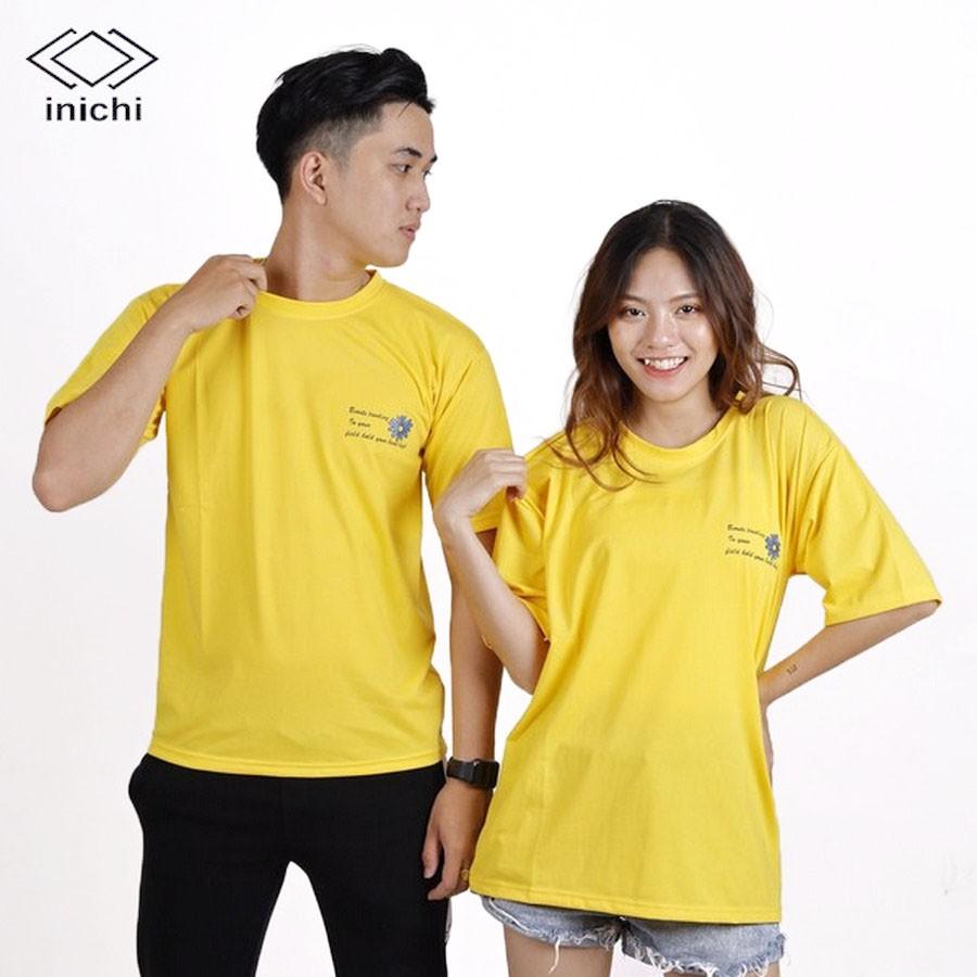 Áo thun tay lỡ INICHI A591 phong cách Unisex cho cả nam nữ hình in hoa bông cúc