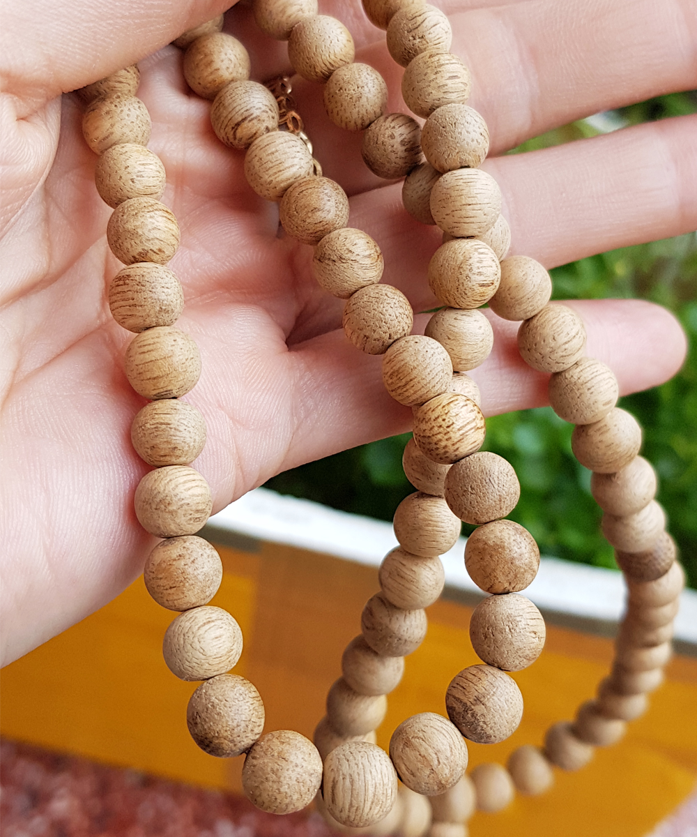 Chuỗi trầm hương dó vườn 7mm - tràng hạt tịnh độ 108 hạt