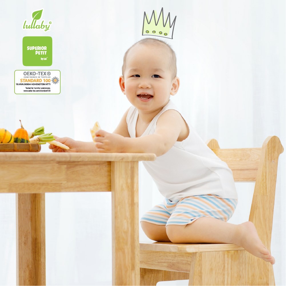 Đồ bộ sát nách Lullaby cho bé gái NH604P Trắng hồng