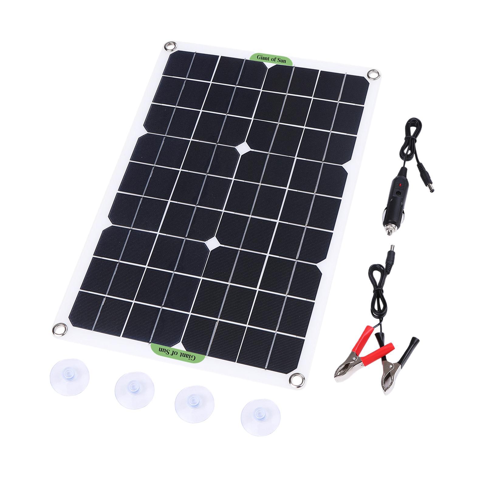 20W Solar Panel Kit Motorcycle Car Battery Camping Solar Charge Camera 18V