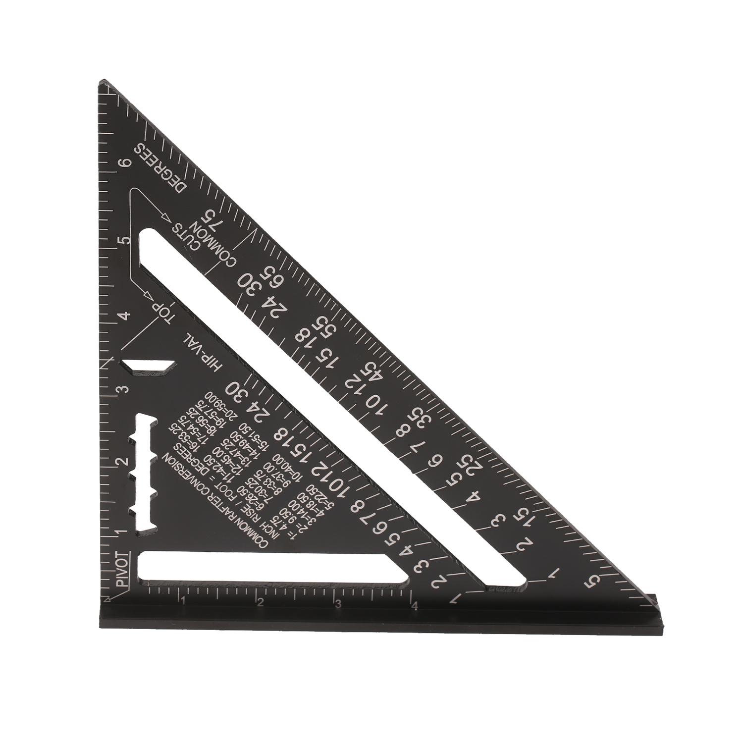12 Inch Rafter Square Aluminum Alloy Metric Triangle Ruler Double Scale Triangle Protractor Layout Gauge High Precision