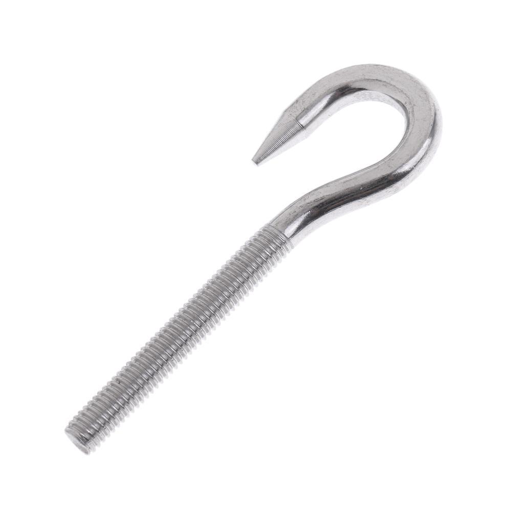 3-4pack Marine 304 Stainless Steel Hook Bolt Eye Screw Threaded Bolt Boat Parts