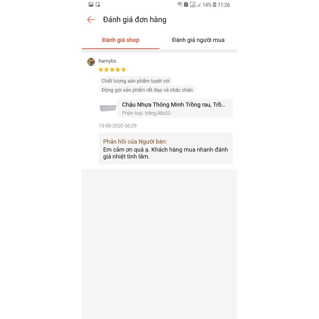 Chậu nhựa trồng rau, nuôi cá thông minh kích thước 60x22x20