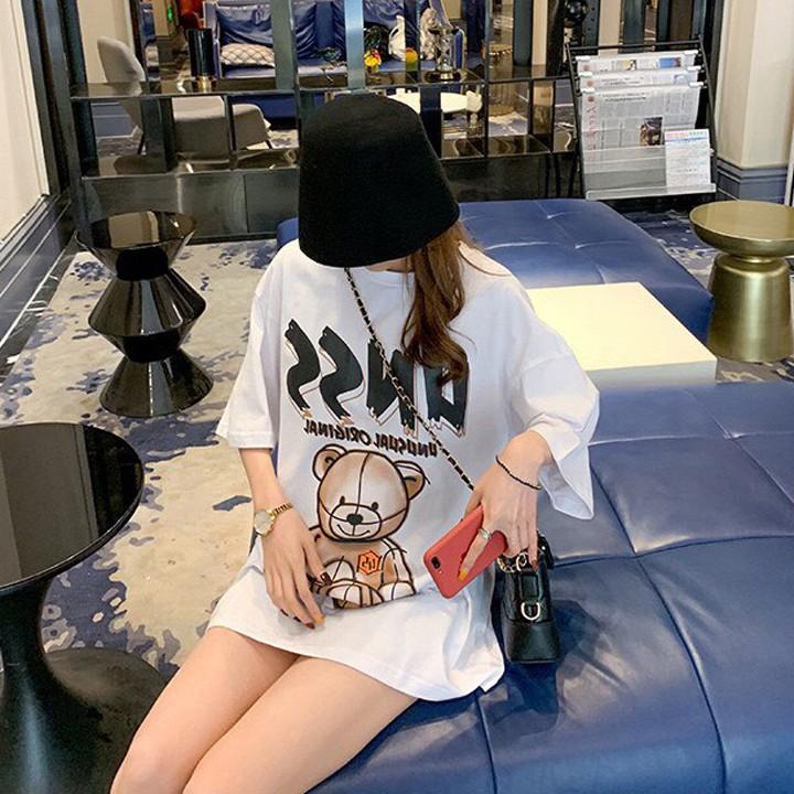 Áo Thun Nữ Màu Trắng Unisex In Hình Gấu Búp Bê ATN6331