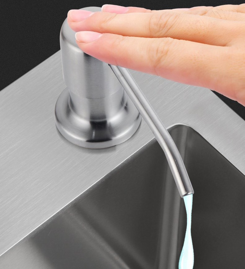 Bộ Vòi Xịt Nước Rửa Chén Inox 304 Gắn Bồn Rửa Chén Kèm Dây Nối Dài 100cm Tới Chai Nước Rửa Chén