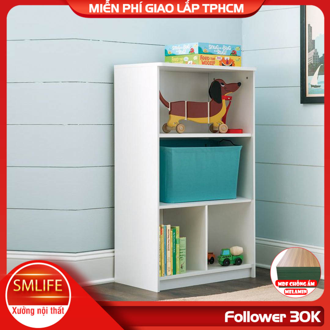 Kệ sách gỗ hiện đại SMLIFE Bestsy | Gỗ MDF dày 17mm chống ẩm | D60xR35xC110cm