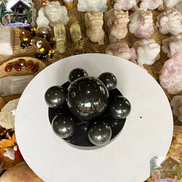 Thất tinh trận Obsidian đá bồ kết đen tự nhiên trấn sát cầu tài TTT03 nặng 7kg