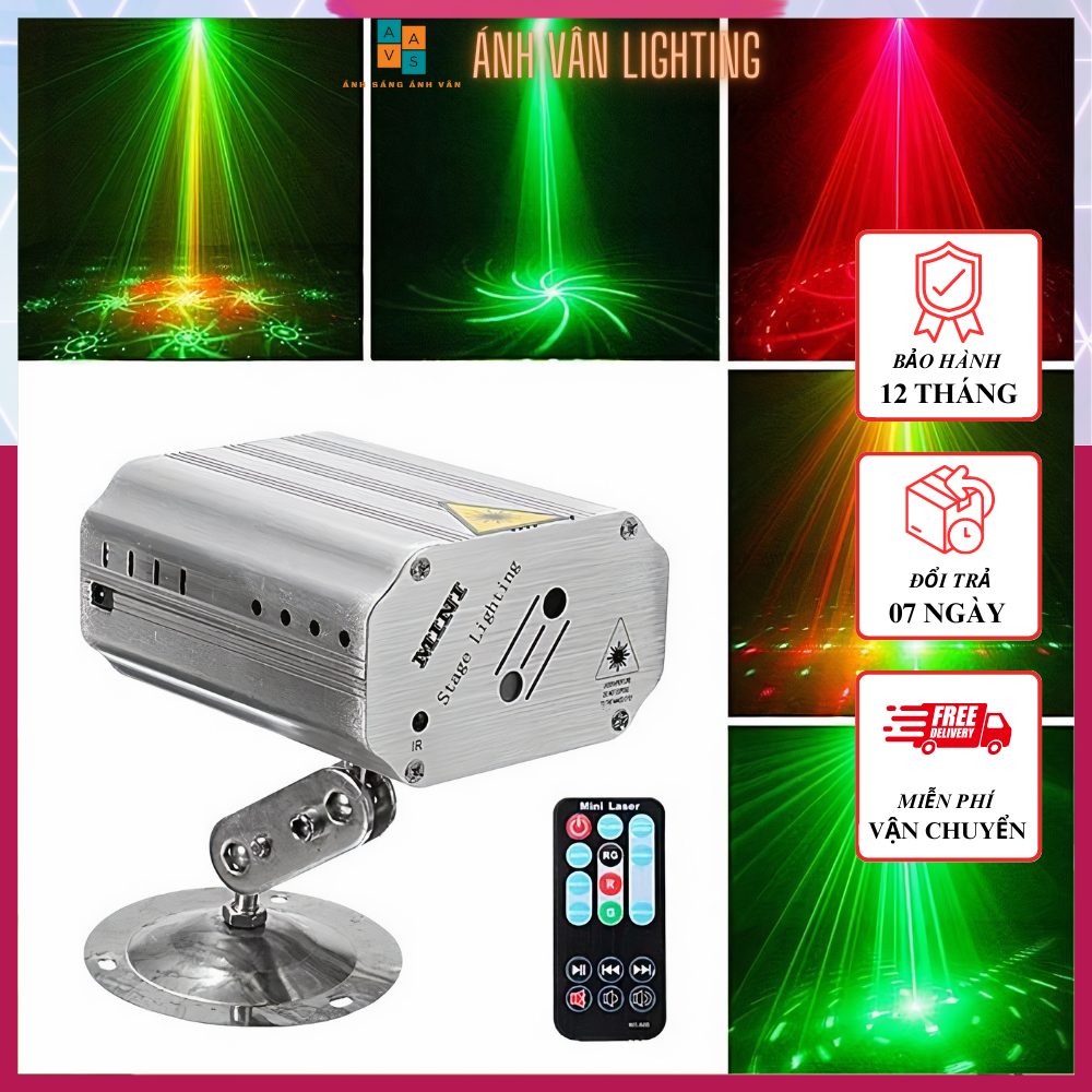 Đèn Laser Hoa mini cảm biến theo nhạc | Có remote điều khiển từ xa| Đèn Laser Sân khấu| Vũ trường| Bay phòng| Karaoke