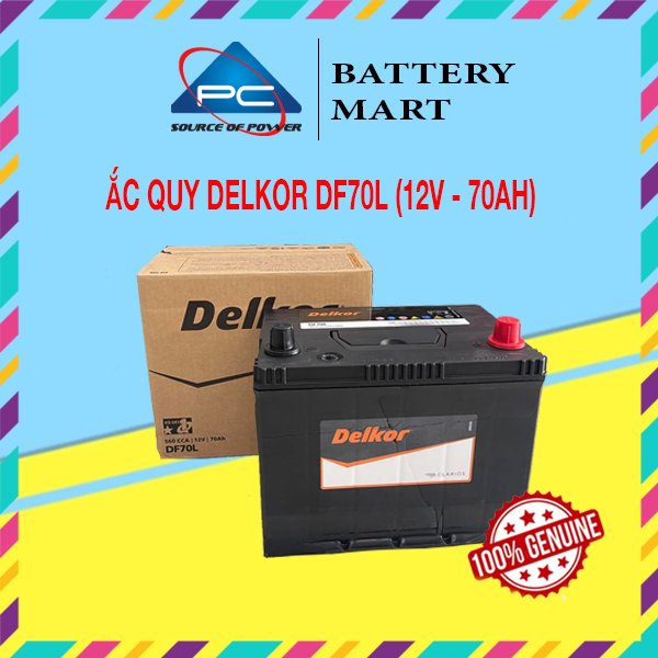 Ắc Quy Delkor DF70L (12V - 70Ah)