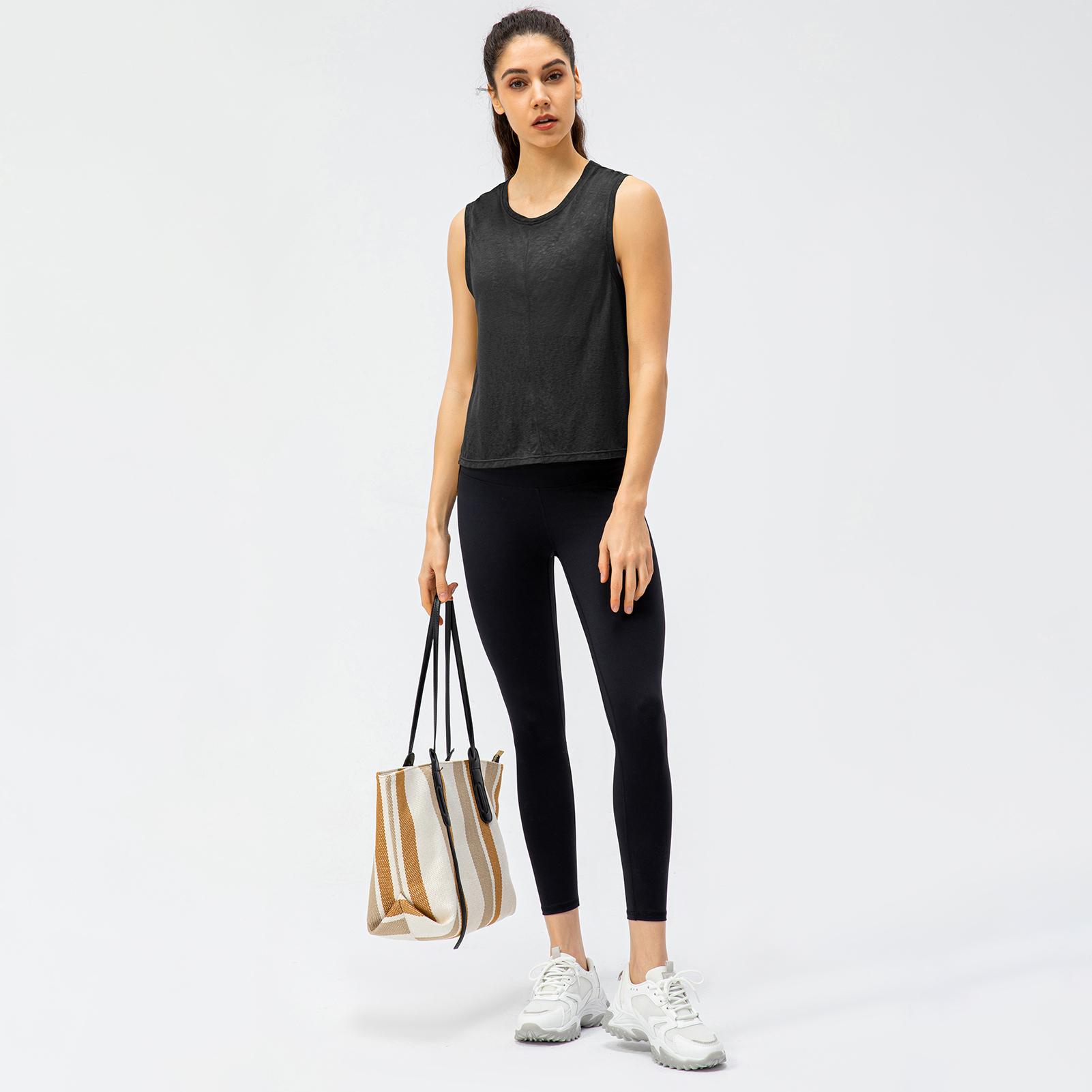Áo tank top thể thao không tay mỏng nhẹ cho nữ tập yoga, pilates