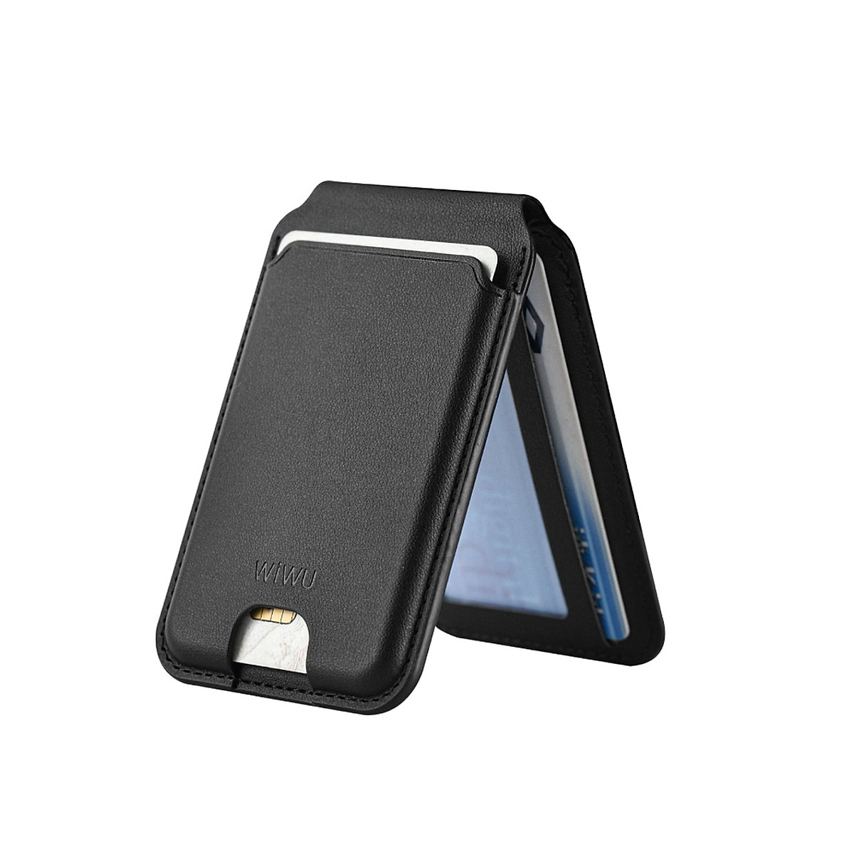 Ví da đựng Card từ tính WiWU Mag Wallet Pro ATM Visa tích hợp giá đỡ đa năng Card Holder cho iPhone 16 15 14 13 12 S22 S23 S24 Z FLlip Fold - Hàng nhập khẩu