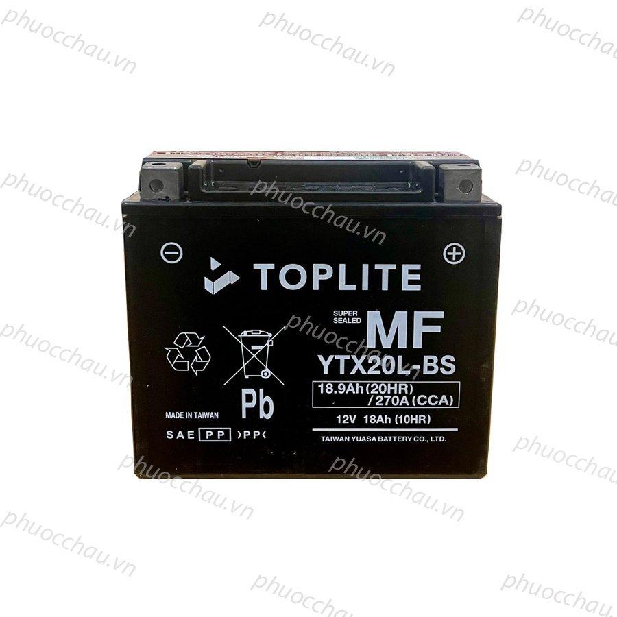 Ắc quy xe moto Toplite YTX20L-BS 12V - 18AH, dùng cho Harley Davidson, Triumph, Honda....