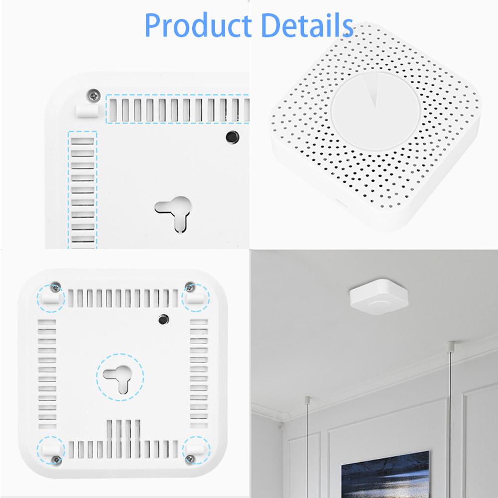 Tuya WiFi Intelligent Air Quality Monitor 6-in-1 Air Housekeeper PM2.5/Formaldehyde/VOC/CO2/Temperature/Humidity Detector Compatible with Alexa Google Home for Home Office