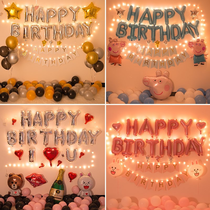 Set Bóng Chữ HAPPY BIRTHDAY- Nhiều Màu Sắc - Giao Màu Ngẫu Nhiên