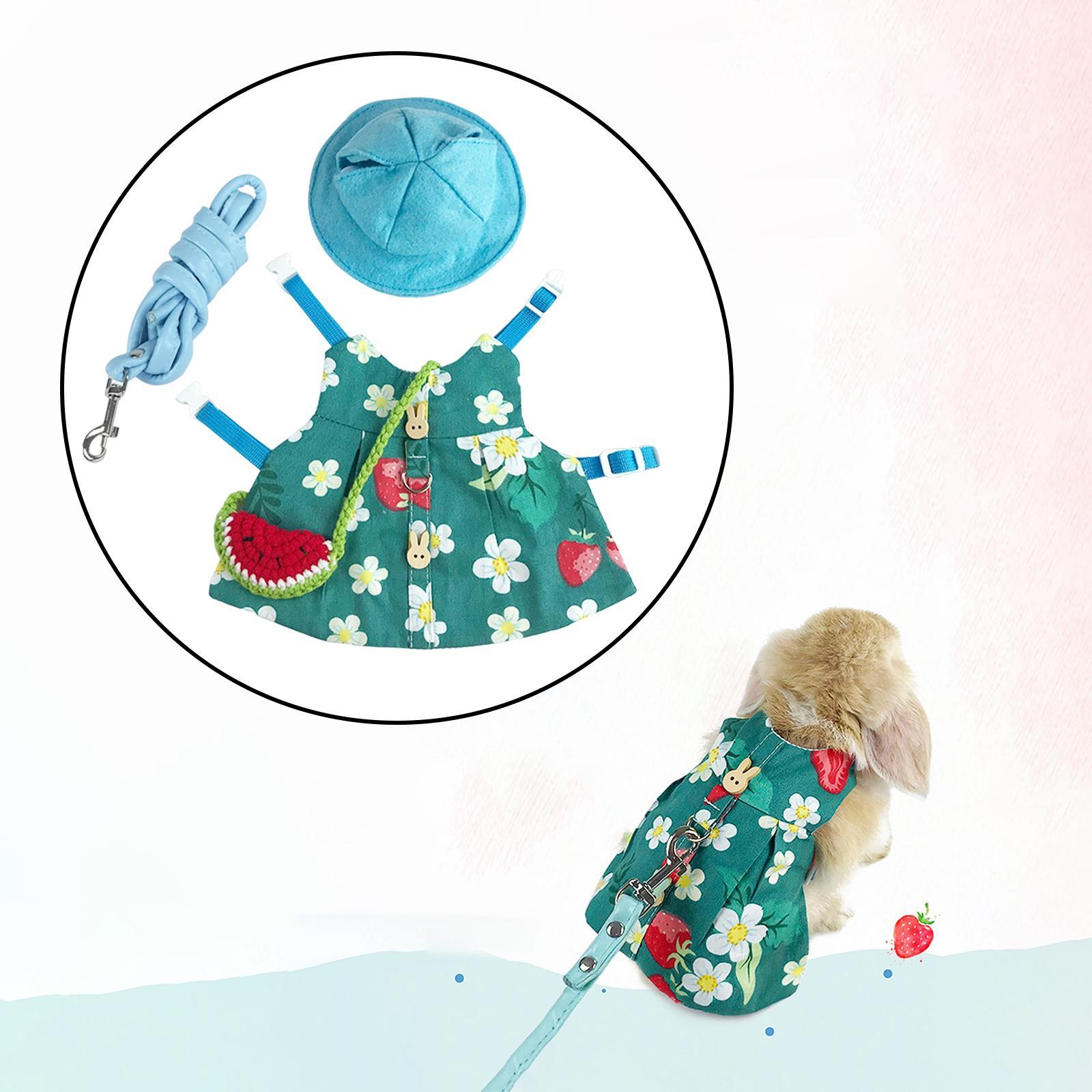 2 Set Rabbit Vest Harness Squirrel Hedgehog Small Animal Bunny Clothes Dress